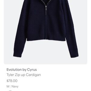 Cyrus Navy Zip-Up Cardigan